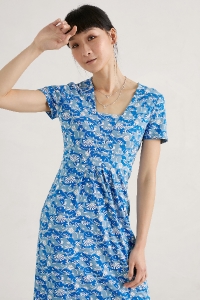 SEASALT SEED PACKET DRESS - SEABED COLLAGE SEA BLUE - Twine Clothing