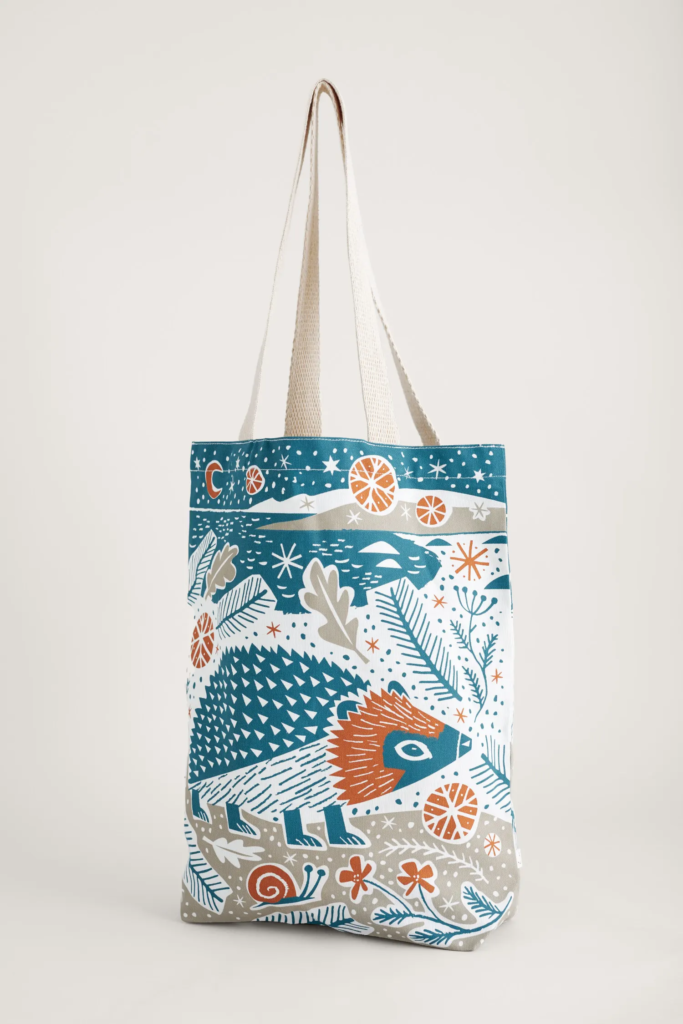 SEASALT CANVAS SHOPPER COASTPATH HEDGEHOG BIRCH Twine Clothing