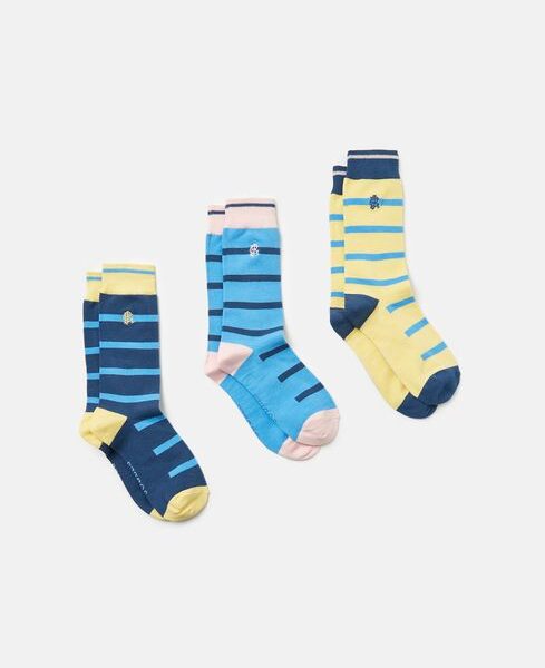 JOULES STRIKING 3PK SOCKS BLUE YELLOW Twine Clothing