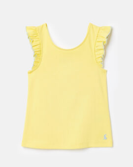JOULES BUTTERFLY YELLOW FRILL SLEEVE VEST TOP
