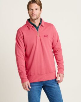 BRAKEBURN COLLARED QUARTER ZIP SWEATSHIRT