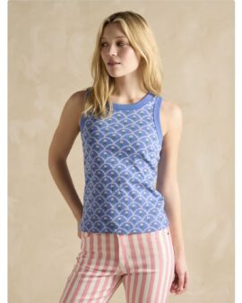 JOULES PRINT HARBOUR VEST TOP -BLUE