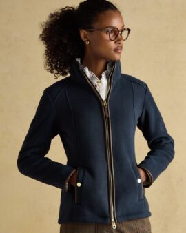 JOULES HERITAGE NAVY REGULAR ZIP THROUGH FLEECE
