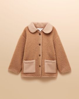 JOULES SADIE GIRLS NATURAL BORG FLEECE JACKET