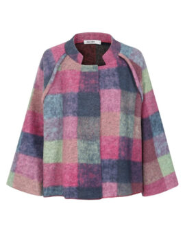 ALICE COLLINS ELLE FLEECE CARDIGAN - FUCHSIA CHECK