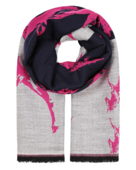ALICE COLLINS HORSE SCARF-FUSHIA