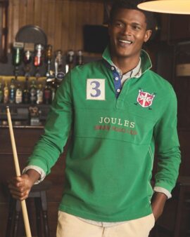 JOULES ALPINE GREEN LONG SLEEVED LONG SLEEVED CLASSIC FIT COTTON POLO SHIRT