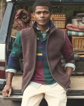JOULES HERITAGE BROWN FLEECE GILET