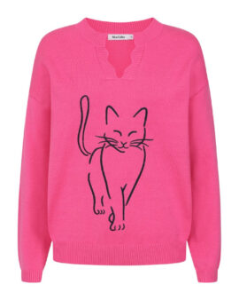 ALICE COLLINS CAT PULLOVER-FUCHSIA