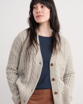 SEASALT NEWLYN CARDIGAN WITH MERINO -ARAN