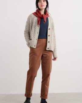 SEASALT CRACKINGTON TAPERED TROUSER DARK FLAX