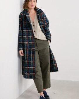 SEASALT PENWEATHERS WATERPROOF TRENCH COAT - SKETCHED CHECK MARITIME