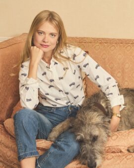JOULES ELEANOR TOMLINSON 4X4 WHITE COTTON RICH JERSEY SHIRT