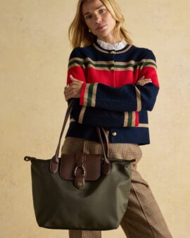 JOULES EDIE KHAKI GREEN SHOPPER BAG