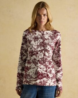 JOULES HARBOUR RED TOILE PRINTED TOP