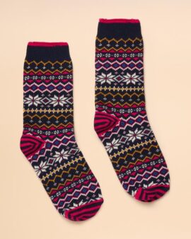 JOULES WADER NAVY FAIR ISLE WELLY SOCK