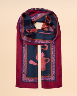 JOULES WINDSOR NAVY SILK SCARF