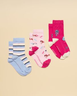 JOULES GIRLS NEAT FEET EQUESTRIAN 3PK SOCKS