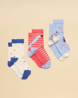 JOULES GIRLS NEAT FEET DOGS 3PK SOCKS