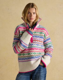 JOULES ALLAWAY MULTI FAIR ISLE QUARTER ZIP JUMPER