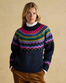 JOULES CHARLIE NAVY FAIR ISLE KNITTED JUMPER