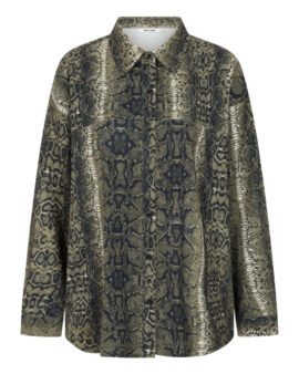 ALICE COLLINS SKYLAR SNAKESKIN KHAKI  PRINT SHIRT