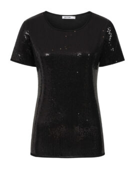 ALICE COLLINS ELSA SHORT SLEEVE PULLOVER TOP -BLACK
