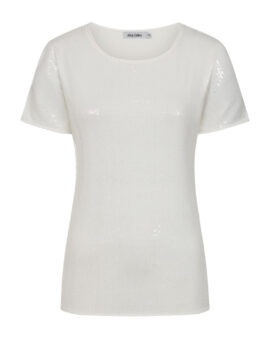 ALICE COLLINS ELSA PULLOVER SHORT SLEEVE TOP - WINTER WHITE