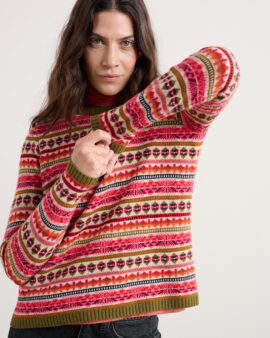 PERCELLA COVE FAIR ISLE JUMPER - SCILLIA ARAN MULTI
