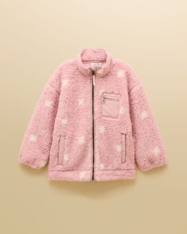 JOULES TILLY GIRLS PINK ZIP THROUGH FLEECE