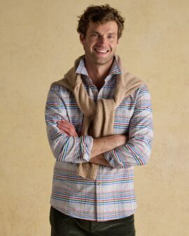 JOULES OXFORD MULTI CHECK CLASSIC FIT LONG SLEEVED SHIRT