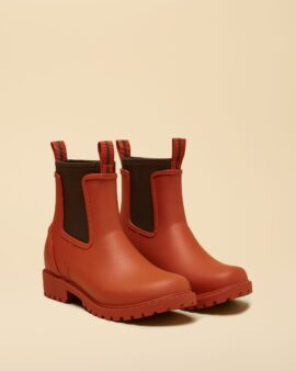 JOULES OAKFIELD SHORT ORANGE NEOPRENE LINED WELLIES