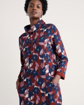 SEASALT FORMATIVE TUNIC-MACRO FLOWER BURGUNDY