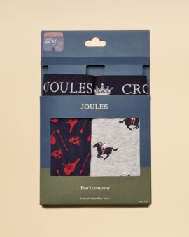 JOULES CROWN JOULEA CHEEKY JOCKEY PACK OF TWO COTTON JERSEY BOXER SHORTS