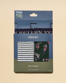 JOULES CROWN JOULES RUGBY FLANKER TWO PACK OF COTTON JERSEY BOXER SHORTS
