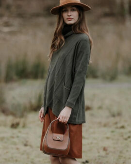 WELLIGOGS CABLE KNIT KHAKI JUMPER