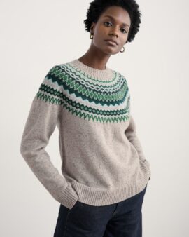 SEASALT GURNARDS HEAD LAMBSWOOL JUMPER - WINDWARD ARAN MULTI