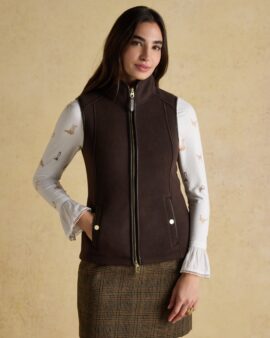 JOULES HERITAGE CHOCOLATE BROWN FLEECE GILET