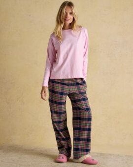JOULES STELLA  CHECK WOVEN BRUSHED COTTON TROUSER