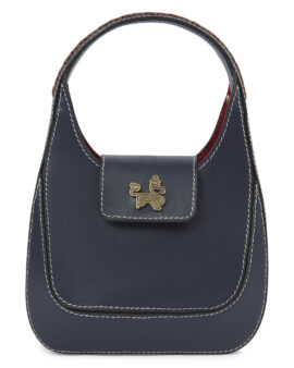 WELLIGOGS PHILLIPA LEATHER NAVY HANDBAG