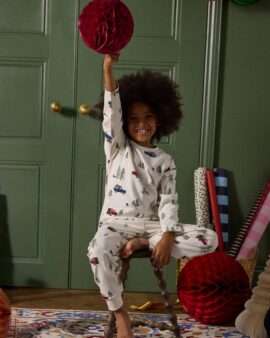 JOULES BOYS KIPWELL CREAM 4X4 LONG SLEEVE PYJAMA SET