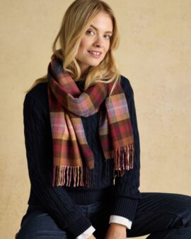 JOULES LANGTREE BERRY RED LARGE SCARF