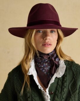 JOULES GROVE-BERRY RED WOOL FEDORA