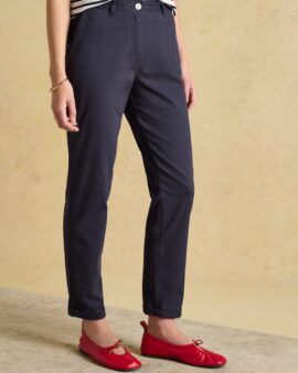 JOULES SLIM STRAIGHT NAVY BLUE CHINO TROUSERS