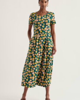SEASALT VERONICA MIDI DRESS - MARIGOLD MEADOW INKWELL