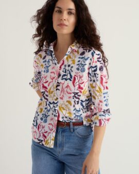 SEASALT LARISSA SHIRT- INKY BOTANICAL CHALK