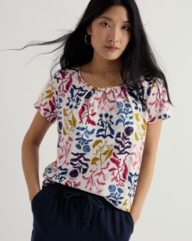 SEASALT APPLETREE T-SHIRT - INKY BOTANICAL CHALK