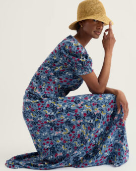 SEASALT MARCH VIOLET DRESS - SPRING STEMS SEASCAPE MIX