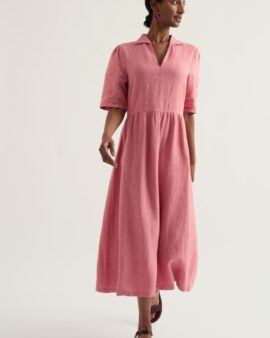 SEASALT FEN VIOLET LINEN MIDI - WILD ROSE
