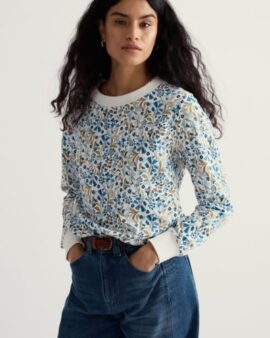 SEASALT BRIGHT WAVE  SWEATSHIRT - WOODLAND FLORAL CHALK